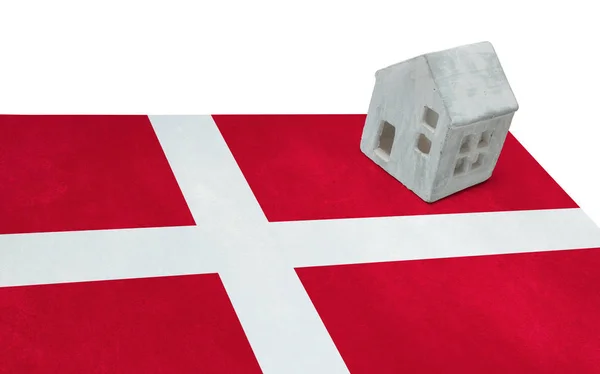 Small house on a flag - Denmark — Stock Photo, Image