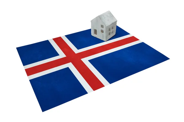 Small house on a flag - Iceland — Stock Photo, Image