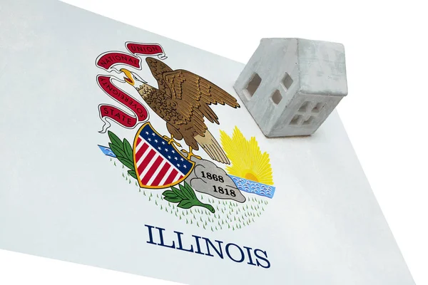 Small house on a flag - Illinois — Stock Photo, Image