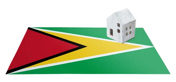 Pequena casa em uma bandeira - Guiana — Fotografia de Stock