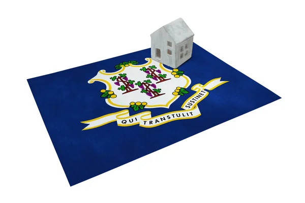 Pequeña casa en una bandera - Connecticut — Foto de Stock