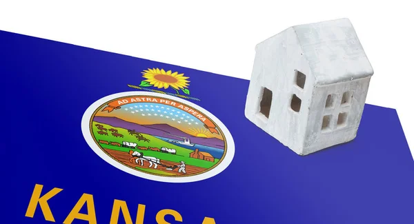 Small house on a flag - Kansas — Stock Photo, Image