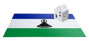 Bir bayrak - Lesoto üzerinde küçük ev