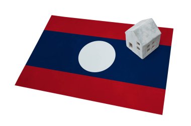 Bir bayrak - Laos üzerinde küçük ev