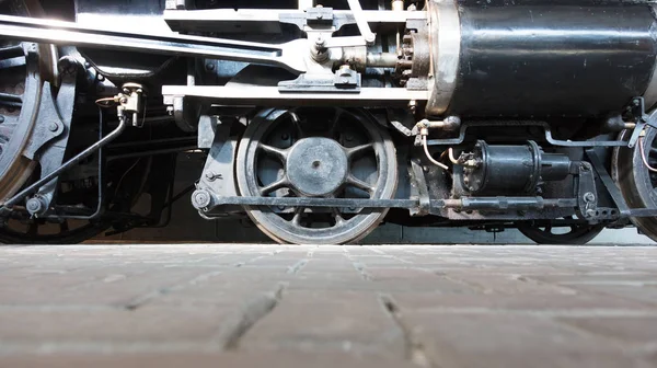 Steam locomotive wheels or steam train wheels — Stock Photo, Image