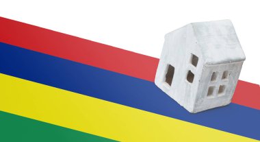 Bir bayrak - Mauritius üzerinde küçük ev