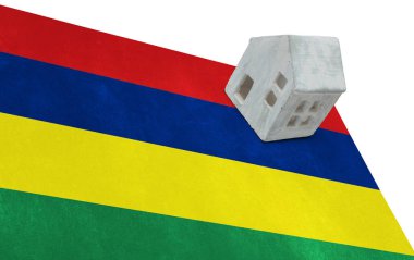 Bir bayrak - Mauritius üzerinde küçük ev