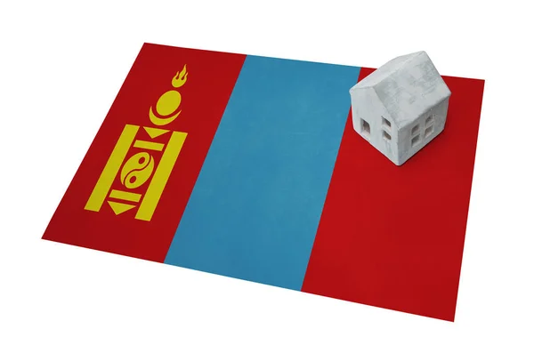 Маленький дом на флаге - Монголия — стоковое фото