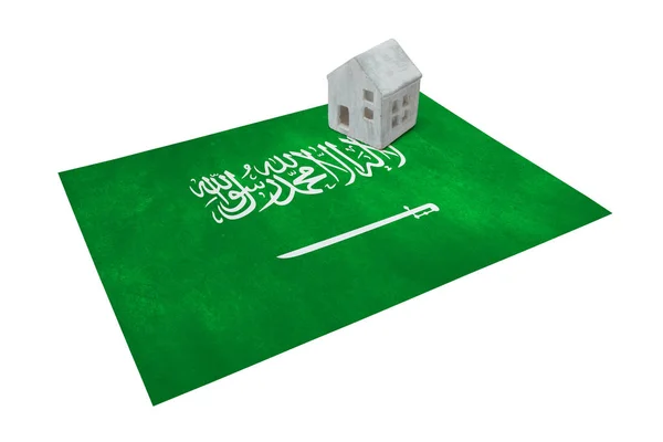 ध्वज पर एक छोटा घर सऊदी अरब — स्टॉक फ़ोटो, इमेज