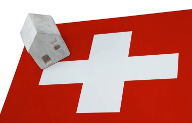 Bir bayrak - İsviçre üzerinde küçük ev