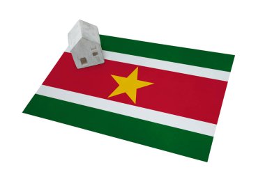 Bir bayrak - Surinam üzerinde küçük ev