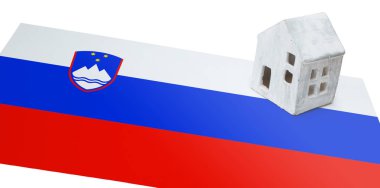 Bir bayrak - Slovenya üzerinde küçük ev