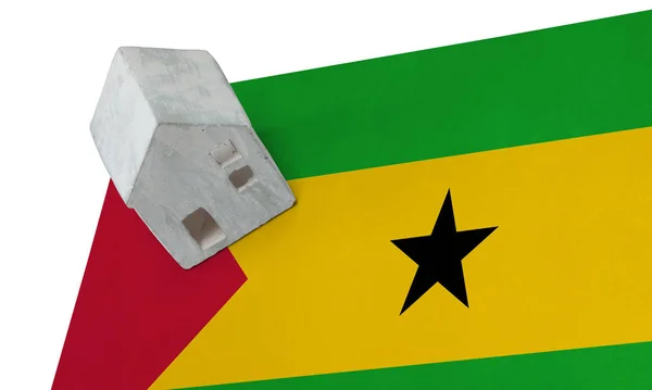 Small house on a flag - Sao Tome and Principe — Stock Photo, Image