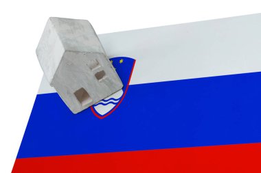 Bir bayrak - Slovenya üzerinde küçük ev