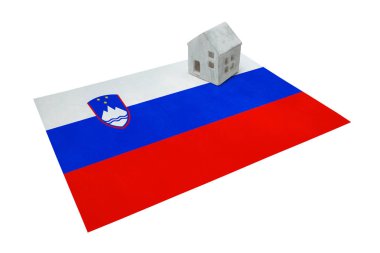 Bir bayrak - Slovenya üzerinde küçük ev