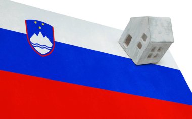 Bir bayrak - Slovenya üzerinde küçük ev