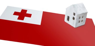 Bir bayrak - Tonga üzerinde küçük ev