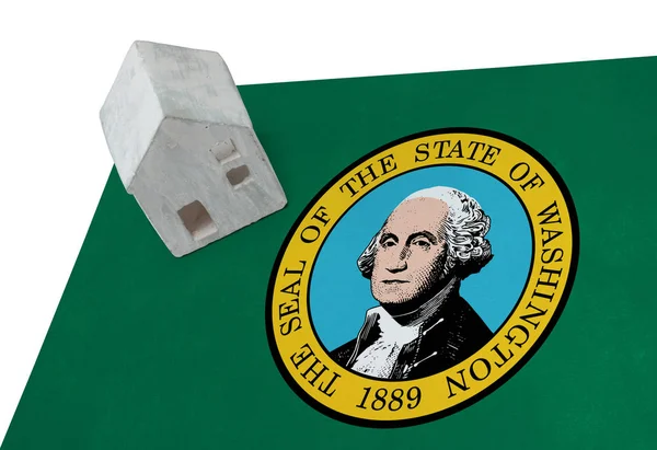 Small house on a flag - Washington — Stock Photo, Image