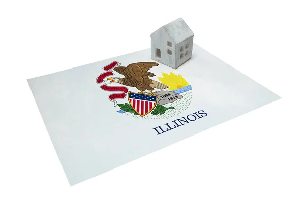 Bir bayrak - Illinois üzerinde küçük ev — Stok fotoğraf