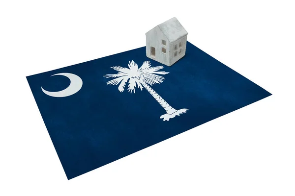 Bir bayrak - Güney Carolina üzerinde küçük ev — Stok fotoğraf