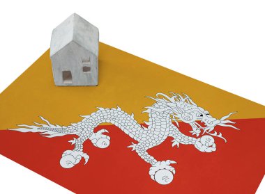 Bir bayrak - Bhutan üzerinde küçük ev