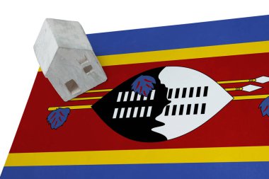 Bir bayrak - Svaziland üzerinde küçük ev