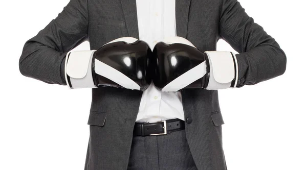 Businessman in boxing gloves — Stock Photo, Image