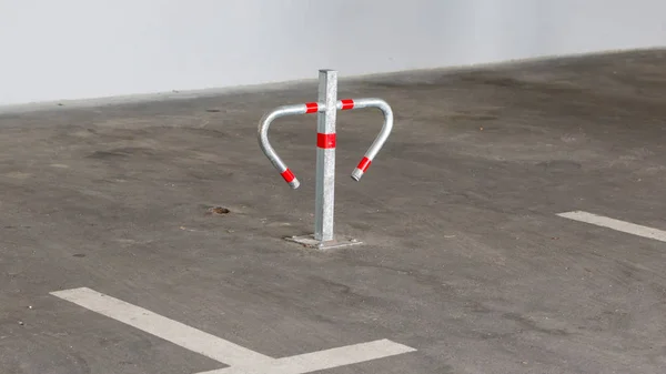 Metal barrier for private parking — Stock Photo, Image