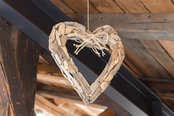 Decoration wooden heart — Stock Photo, Image