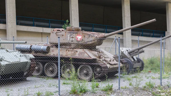 Nauders, Áustria -, 9 de agosto de 2017. tanque soviético WW2, modelo T34 — Fotografia de Stock