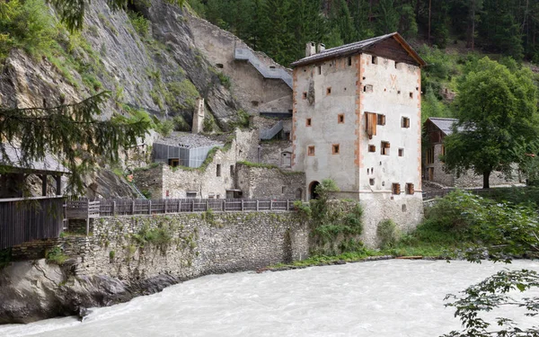 Medieval castle Altfinstermunz, in the valley of the Inn River,