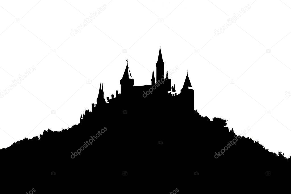 silhouette of a castle