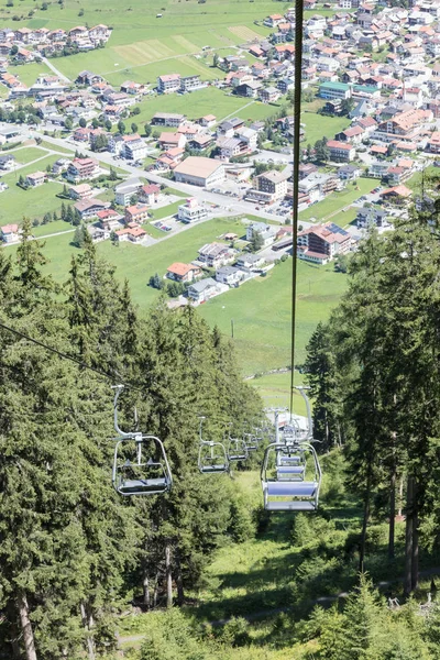 Ski lift chair in the Alps — Stock Photo, Image