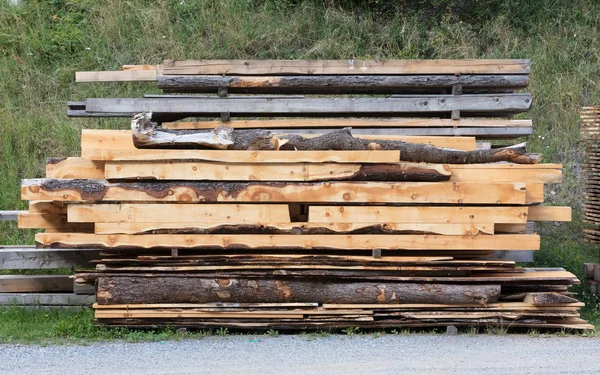 Almacén de fábrica de madera y tablero de madera — Foto de Stock