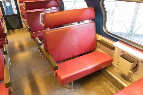 Emtpy interior of an old dutch train — Stock Photo, Image