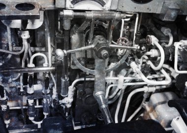 Eski bir denizaltı - komut oda iç