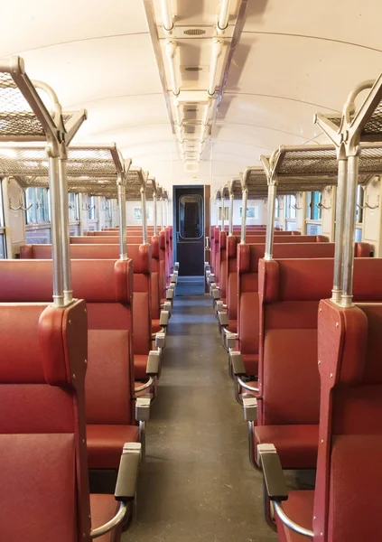 Emtpy interior of an old dutch train — Stock Photo, Image