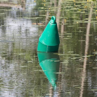 Yeşil şamandıra büyük bir havuzda 