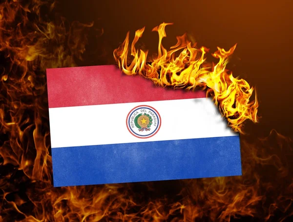 Brucia bandiera - Paraguay — Foto Stock