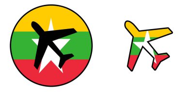 Uçak beyaz - Myanmar izole