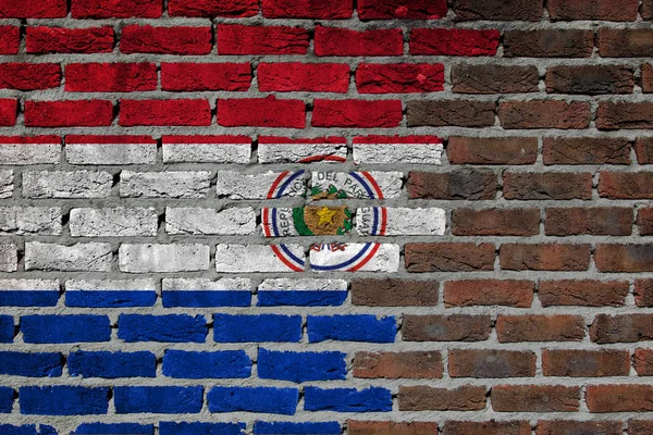 Baksteen muur texture - vlag van Paraguay — Stockfoto