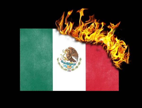 Vlag branden - Mexico — Stockfoto