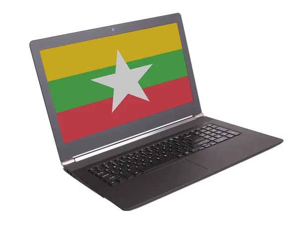 Hände arbeiten am Laptop, Myanmar — Stockfoto