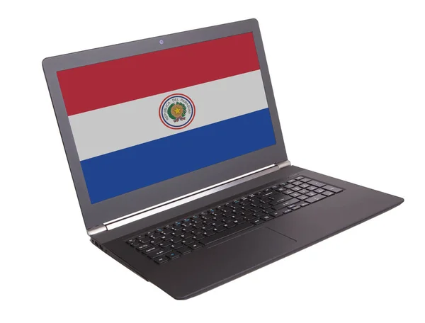 Handen werken op laptop, Paraguay — Stockfoto