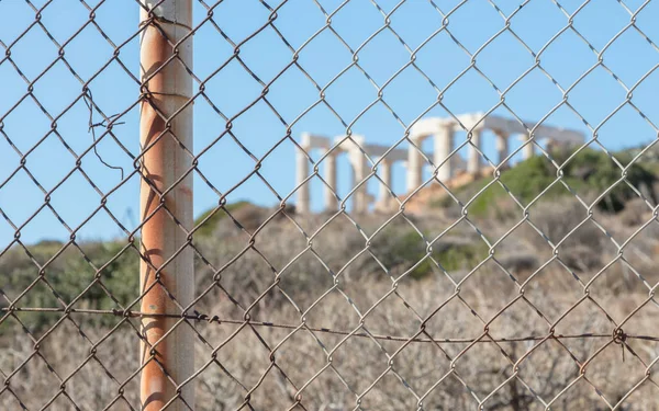 Охрана греческого наследия - Храм Посейдона в мысе Суни — стоковое фото
