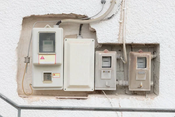 Vecchio contatore di elettricità, Grecia — Foto Stock
