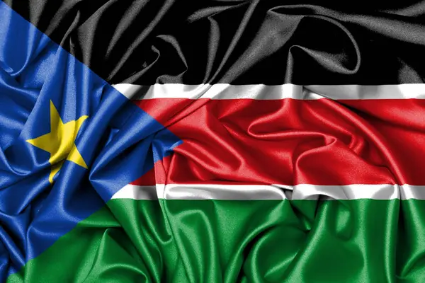 Bandeira ondulada - Sudão do Sul — Fotografia de Stock