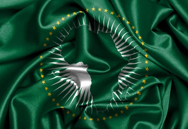 Zwaaien vlag - Afrikaanse Unie — Stockfoto