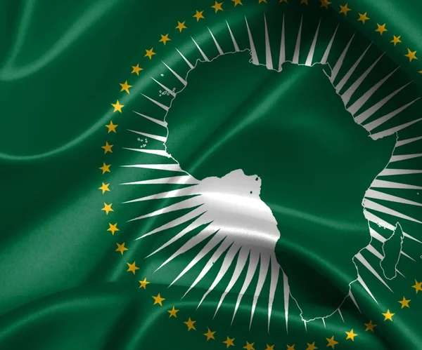 Zwaaien vlag - Afrikaanse Unie — Stockfoto