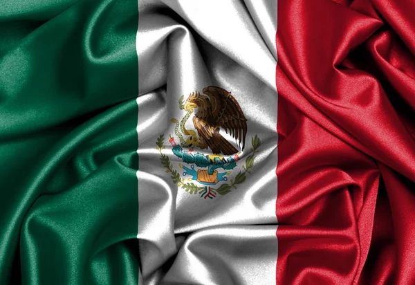 Bandera ondeante - México —  Fotos de Stock